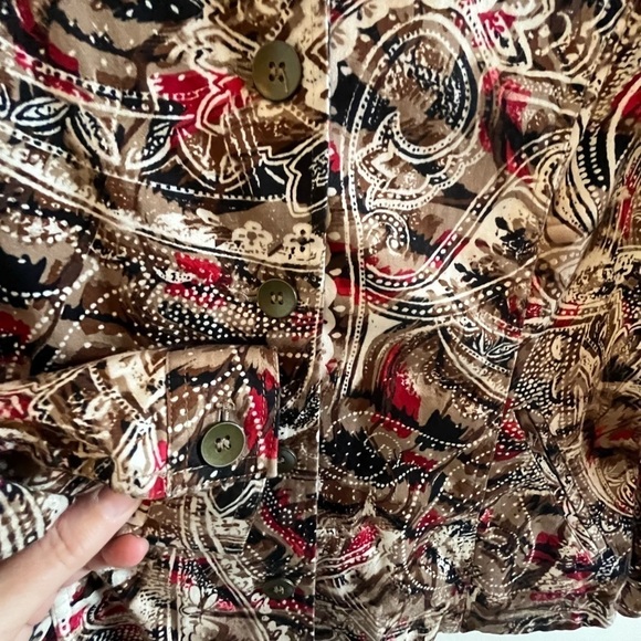 Additions by CHICO’s Cotton Paisley Blazer Lightweight Jacket Sz 0 USA XS (4/6) - Picture 9 of 12